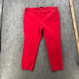 Old Navy Pants Womens 18 Red Pixie Ankle Flattering Curvy Trousers Cotton Blend - Picture 1 of 14