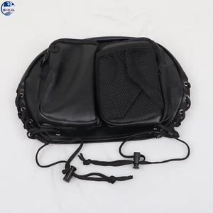 Black Driver Rider Backrest Organizer Bag Pocket For Harley Ultra Limited FLHTK - Foto 1 di 15