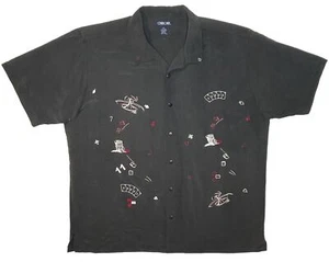 Men's Embroidered Gambling Camp Shirt Vegas Baby size XXL - Picture 1 of 7
