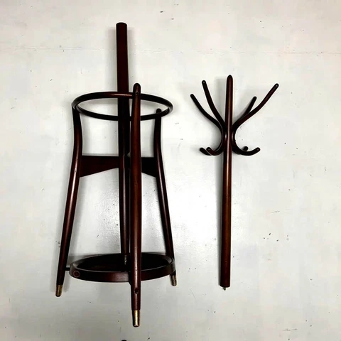 Akita Wood Works Coat Hanger Umbrella Stand Vintage Japanese beech tree V/G Cover