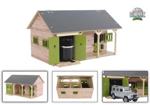 Kids Globe Pferdestall 1:32 mit 2 Pferdeboxen 1 Lagerraum ohne Pferde Holz - Bild 1 von 1