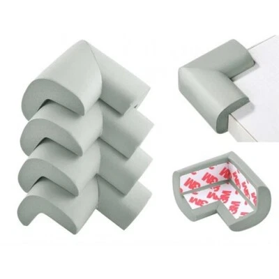 ISO TRADE 4 x Kantenschutz/Eck/enschutz/Schaumstoff/grau/weiss/hellbraun/Kinderschutz/soft