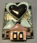 House Pins by Lucinda Hearts Houses Hearts Gold Glitter Black Green Gold