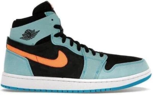 Size 12- Air Jordan 1 Zoom Comfort 2 High Bleached Aqua Citrus - Picture 1 of 1