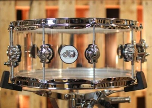 DW 6x14 Design Clear Acrylic Snare Drum - DDAC0614SSCL - Picture 1 of 6