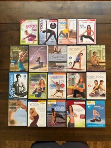 Lot of 19 Yoga Workout DVDs - Gaiam Hot Weight Loss Beginners Power - Picture 1 of 1