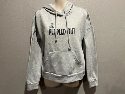 Women's ASTER Gray "All Peopled Out" Introvert Hoodie Sweatshirt Size M - Изображение 1 из 4