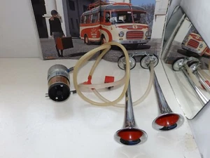 AUTOBUS EPOCA - COPPIA TROMBE 24V ELETTROPNEUMATICHE CORNETTE CROMATE FISA - Imagen 1 de 2