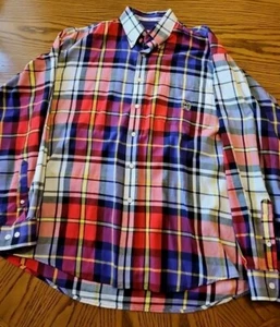 Cinch Western Shirt Mens Medium Red/Blue Plaid Long Sleeve Button Rodeo  Cotton - Picture 1 of 10
