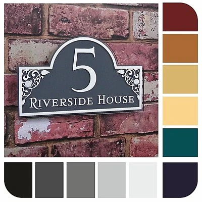 HOUSE SIGN NAME NUMBER PLAQUE STREET ADDRESS  PLATE PERSONALISED MADE TO ORDER - Image 1 of 4