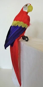 Pájaro artificial decorativo guacamayo rojo 20 pulgadas por cada uno - Imagen 1 de 3