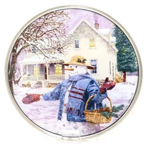 Stained Glass, Vintage: Straw Hat Snowman, American Glass Masters - Picture 1 of 9