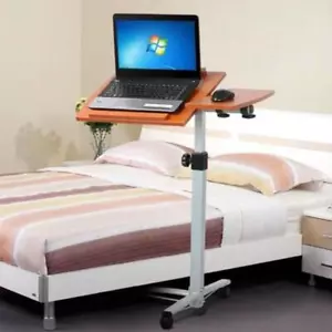 Angle & Height Adjustable Rolling Laptop Desk Cart Over Bed Hospital Table Stand - Picture 1 of 8