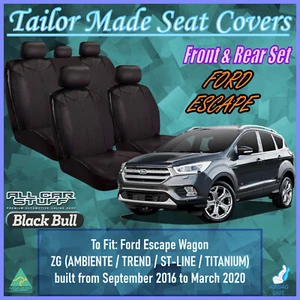 Leather Look Seat Covers Front & Rear for Ford Escape ZG: from 09/2016 - 03/2020 - Picture 1 of 12