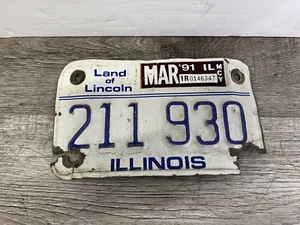 Targa Moto Illinois 1991 211 930 - Scaduta Marzo 1991 - Foto 1 di 2