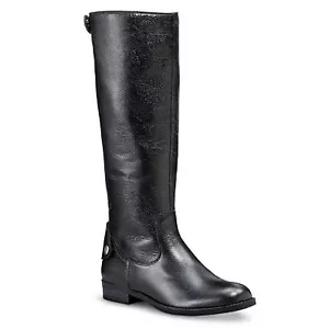 Botas de montar altas de cuero para mujer MERONA ERIN negras talla 6 - Imagen 1 de 2