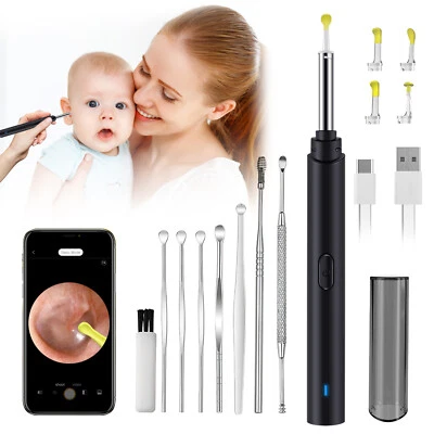 Herramienta removedora de cera para oídos Otoscopio inalámbrico limpio Recogida para oídos Cuchara con cámara HD1080 Foto 1 de 4