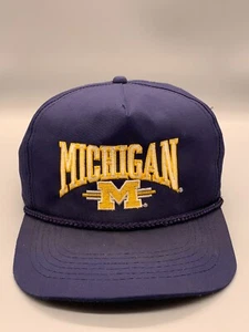 VINTAGE Michigan Wolverines Mütze Kappe Druckknopflasche blau Speedway NCAA Football Herren - Bild 1 von 11