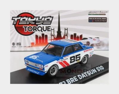 1:43 GREENLIGHT Datsun 510 Bre #85 Racing 1972 B.Allison Blue White GREEN86345 - Immagine 1 di 2