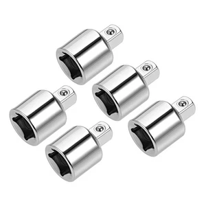 5pcs 3/8" Drive (F) x 1/4" (M) Socket Reducer Adapter, Female to Male, Silver - Picture 1 of 5