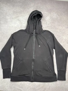 Athleta Triumph Hoodie Damen XL schwarz Full Zip Kapuzenjacke Taschen Daumenlöcher - Bild 1 von 21