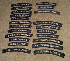 U.S. Navy Ship Uniform Rocker Patches Ribbons Lot of 22 Different One Vintage - Picture 1 of 3