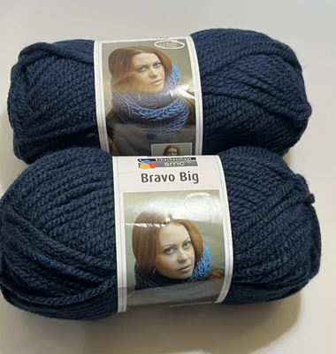 Bravo Big Yarn Di Schachenmayr-NAVY 100% Acrylic 7oz ea. Set of 2 - Image 1 of 4