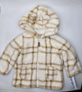 CARTER'S UNISEX 9 MONTHS SOFT FLUFFY HOODED JACKET W/ BEAR EARS NWT - Picture 1 of 10