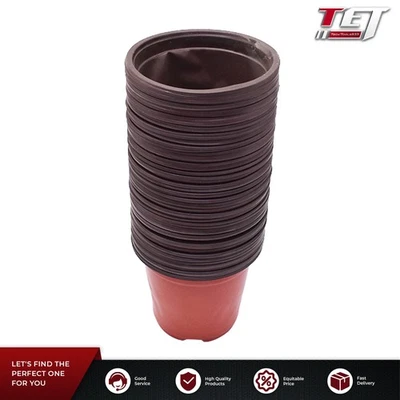 Macetas redondas de plástico rojo ladrillo de 13 x 11 x 9 cm maceta maceta vivero nuevas Foto 1 de 4