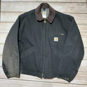 Chaqueta Carhartt Detroit Negra De Colección Para Hombre Talla 50 Hecha en EE. UU. J01 NEGRA - Imagen 1 de 9