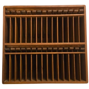 Vintage Kalmar Designs Cassette Tape Holder Teak Wood 30 Tapes Eject Button MCM - Picture 1 of 24