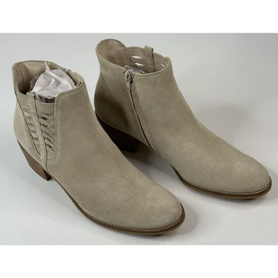 Paul Green Vienna Beige Suede Ankle Boots Womens US 10 UK 7.5 Booties Cutout New - Image 1 of 4