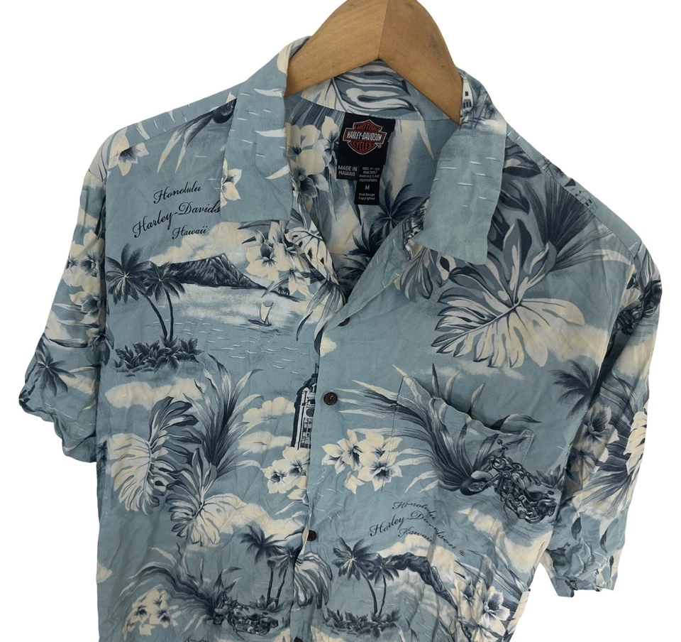Camisa hawaiana Harley Davidson Honolulu para hombre talla mediana Foto 1 de 4