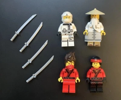 LEGO Ninjago Movie Minifigure Set Sensei Wu Zane and 2 Kai Minifigures Lot Of 4 - Image 1 of 4