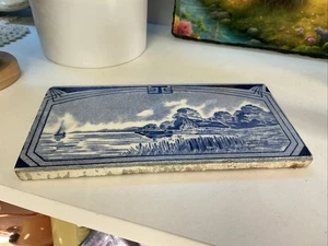 SELTENE Boizenburger Deutschland Wasser blau Delfter Fliese 5 3/4” x 3” - Bild 1 von 4
