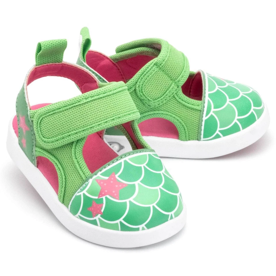 IKIKI® SHOES ikiki Mermaid Squeaky Toddler Sandals | Green