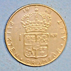 SWEDEN ( 1 ) COIN   1 KRONA  1963 U EXTRA FINE  0.4000  SILVER