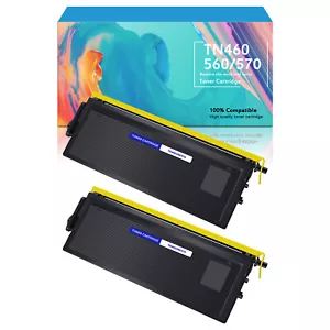 2PK BLACK TN460 Toner for Brother TN-460 MFC-9750 MFC-9800 HL-1470n HL-P2500 - Picture 1 of 12