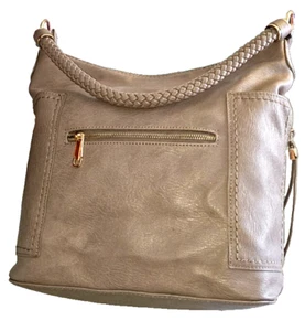 BOLSO HOBO MIZTRIQUE GRACE TAUPE ASA TRENZADA SIMPLE CON BOLSILLOS EXTERIORES CON CREMALLERA - Imagen 1 de 16