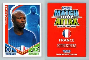 William Gallas - France - Match Attax England 2010 Topps TCG Card - Picture 1 of 1