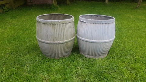 2 Dolly/Peggy Tubs Original Vintage Band Round Middle Pattern. Great Planters Cover