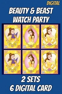 Topps Disney Collect BEAUTY AND THE BEAST WATCH PARTY BELLE 2 Set 6 Card Total - Picture 1 of 1