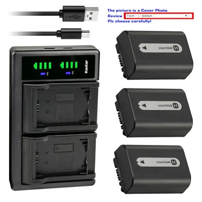 Kastar Battery LCD Dual Charger for Sony NP-FH30 NP-FH40 NP-FH50 NP-FH70 NPFH100