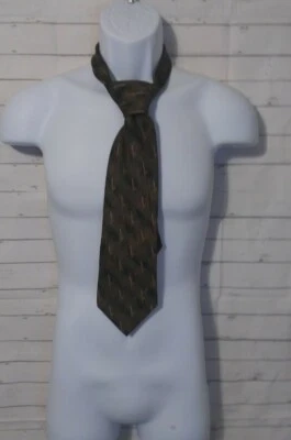 Corbata de cuello de seda con patrón verde etiqueta negra Bill Blass para hombre, 4 X 56 Foto 1 de 4