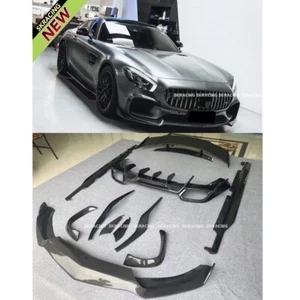 For Benz AMG GT GTC GTS Real Carbon Fiber Front Rear Lip Skirt Spoiler Wing Body - Picture 1 of 13