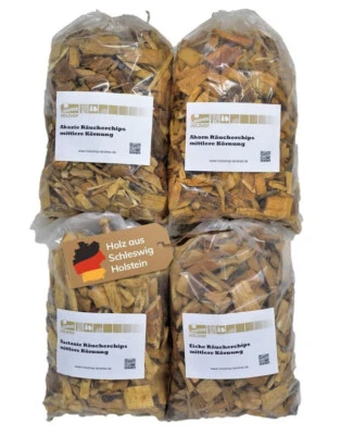 LANDREE Starter-Set Räucherchips "Halbes Schwein" 4x je 2L für Smoker Grill Gasgrill BBQ