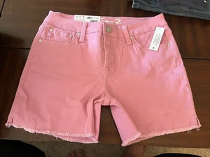 NEW Seven7 Women's 5" Fray Hem Mid Rise Weekend Short Pastel Lavender 4 - Picture 1 of 2