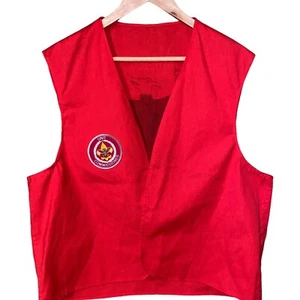 Vintage Unit Commissioner Patch BSA Boy Scouts Red Vest Eagle Screening SZ L - Picture 1 of 5