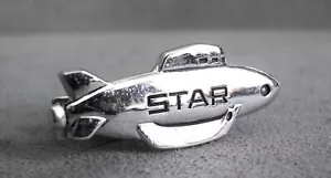 Vintage GENERAL DYNAMICS Silver ZEPPELIN or Airplane TIE CLIP Bar "STAR" - 1.5" - Picture 1 of 4