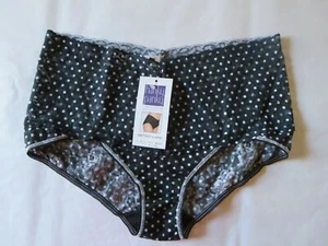 HANKY PANKY LACE RETRO V-KINI SNOWFALL PANTY #2Q2126, SMALL, BLACK/WHT , NWT - Picture 1 of 3